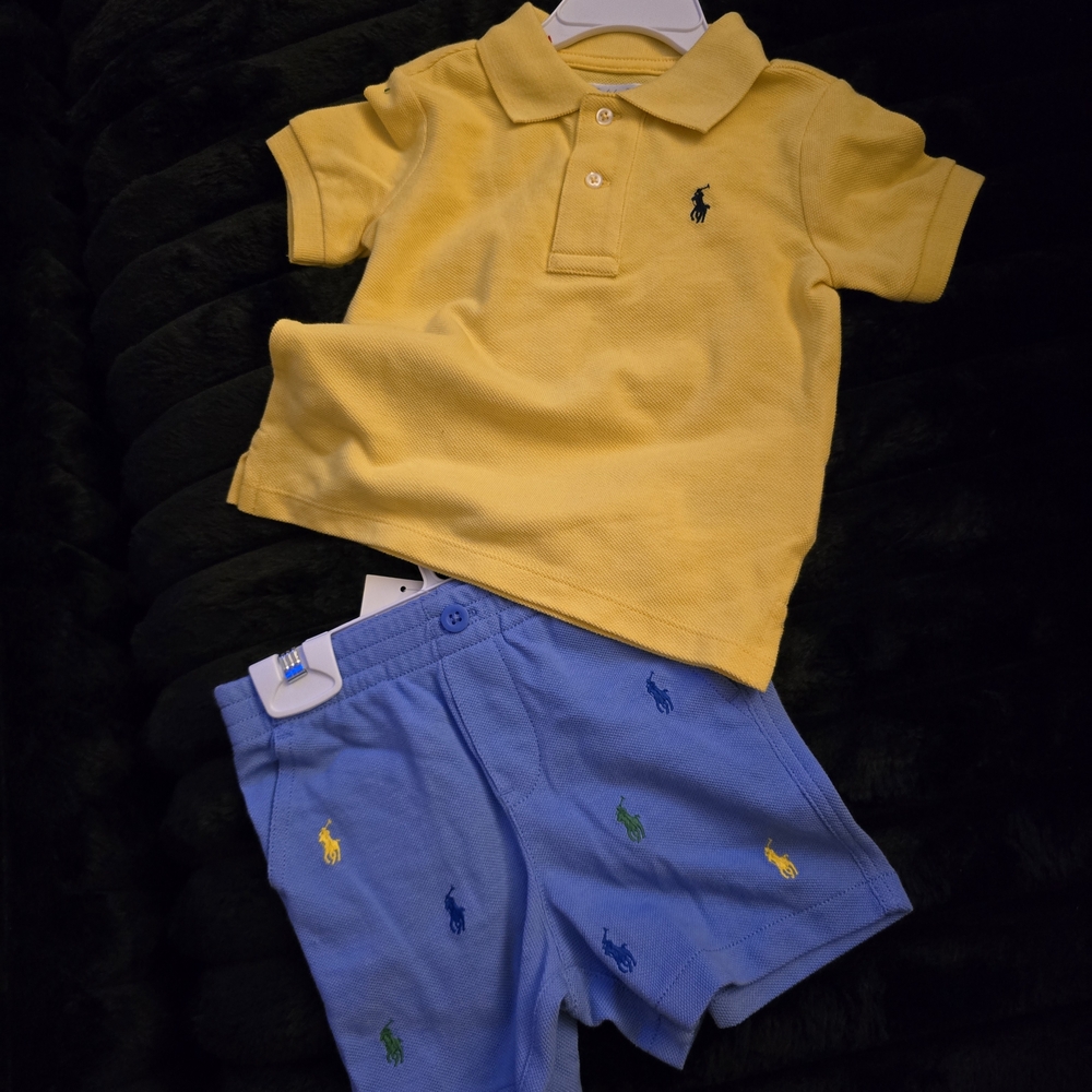 Polo by Ralph Lauren Yellow Classic Polo Shirt and Short Set. - Picture 1 of 3